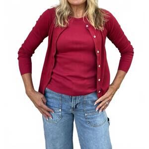 NEW DYLAN rowan rib cardigan in brick